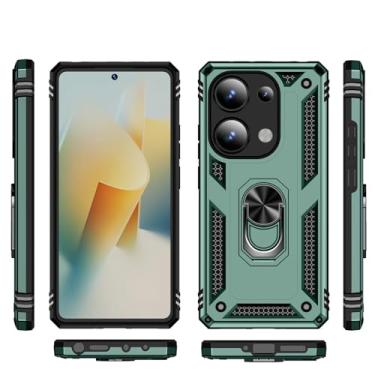Imagem de Elubugod Capa compatível com Xiaomi Poco M6 Pro 4G, suporte magnético para carro, compatível com Xiaomi Redmi Note 13 Pro 4G 23117RA68G 2312FPCA6G, capa verde