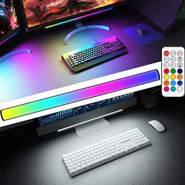 Imagem de ABCidy Barra de luz sob o monitor, luz da barra de tela RGB, lâmpada de mesa para computador, LED regulável com efeito arco-íris dinâmico, alimentado por USB para jogos, mudança de cor de controle