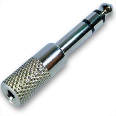 Imagem de Adaptador plug em metal jack j2 para p10 estereo profissional niquel e