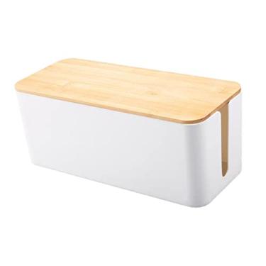 Imagem de Fenteer Power Strips Wire Hider Cable Management Box Corretivo, Esconder Fios Soltos, Organizador de Cabos Elétricos - Branco S