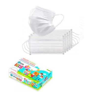 Imagem de Máscara Infantil Tripla Descartável 25un Branca - lola