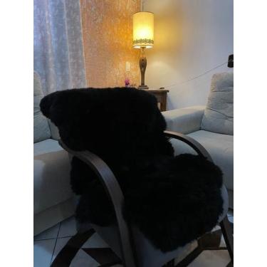 Imagem de Pelego Preto De Ovelha Alta Qualidade 120cm x 75cm - JS PELES