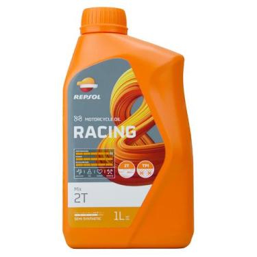 Imagem de Óleo Para Motor De Moto Repsol Semi-sintético 2t Racing Mix 1 Litro, Ó