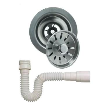 Imagem de Kit Instalação Para Cuba/tanque Válvula Americana + Sifão Flexível Uni