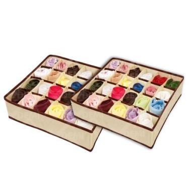 Imagem de 2 Organizador Porta Calcinha Cueca Meia Gaveta Divisórias - Clink