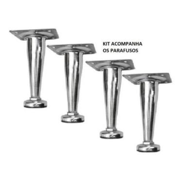 Imagem de Pé Cônico Regulável P/móveis Caad  12cm Preto 02 Pçs+paraf - ferragens