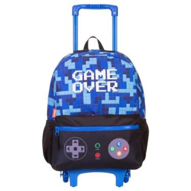 Imagem de Mochila Rodinha Infantil Menino Game Over Plus Azul Sestini
