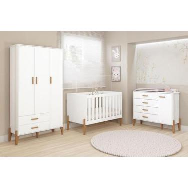 Imagem de Conjunto Quarto Infantil Completo Iris 100% MDF-Roupeiro-Cômoda-Berço-