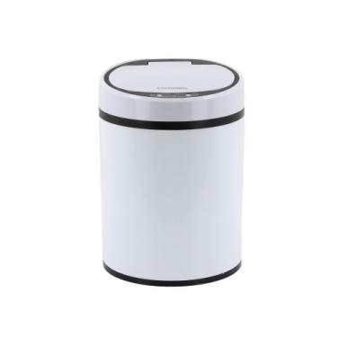 Imagem de Lixeira com Sensor Automática Branca em aço Inox 8 Litros - Guimmis