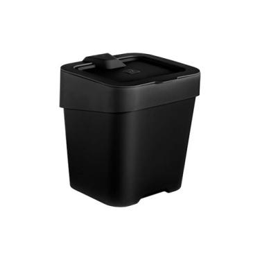 Imagem de Lixeira Pia de Cozinha Compacta Slim Com Tampa  2,5 Lts Uz, Preto