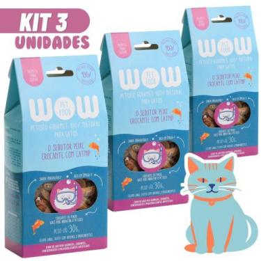 Imagem de Kit 3 Petisco Gourmet Gato 100% Natural Peixe com Catnip 30g - Wow Pet