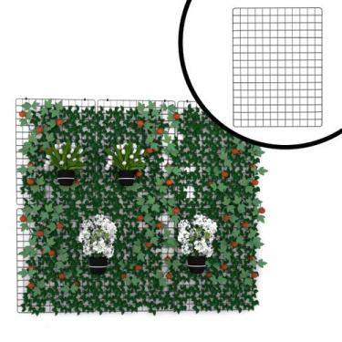 Imagem de Kit Tela Aramada 60x80 Preto para Jardim Horta Vertical de Parede - IG