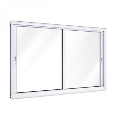 Imagem de Janela de Alumínio de Correr 100x120cm 2 Folhas sem Grade Lucasa Alumí