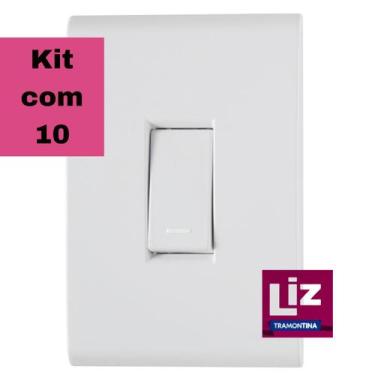Imagem de Interruptor Apagador De Luz Tramontina Liz 10A/250V Com 10 Unidades, B