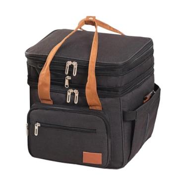 Imagem de Bolsa térmica, bolsa térmica impermeável de camada dupla de 18 L, bolsa térmica e térmica à prova de vazamento, bolsa térmica e aquecedor de alimentos para entrega de alimentos e compras de