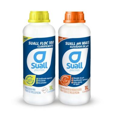 Imagem de Kit Tratamento Piscina Ph Mais Floc 100 Clarificante Suall