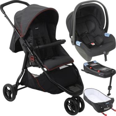 Imagem de Carrinho Moises Bebe Conforto Base ISOFIX Burigotto CR3 Gray Red