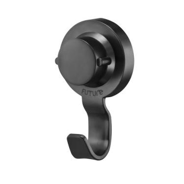 Imagem de Gancho Multiuso Porta Toalha Ventosa Future, Preto fosco