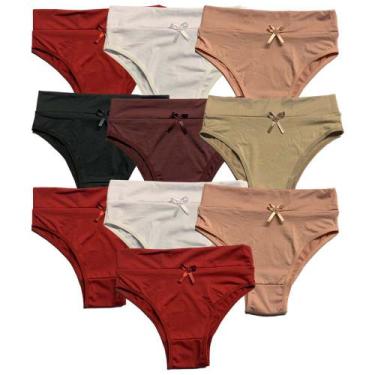 Imagem de Kit 10 de Calcinha Calçola Fristyle Microfibra Lisa Lingerie Atacado, 