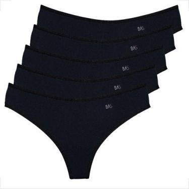 Imagem de Kit 5 Tangas Conforto Fio Duplo Feminina Elegante Atacado - Básica Lin