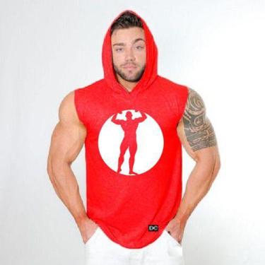 Imagem de Camiseta Regata Com Capuz Esportiva Treino Liso Estampa Personalizada 