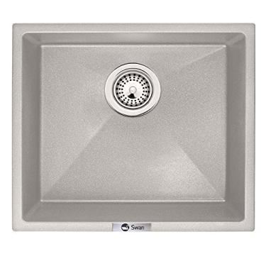 Imagem de Swanstone Pia de cozinha de granito QZ01816DM.075, 40,64 cm x 45,72 cm, Bianca