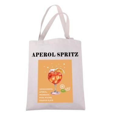 Imagem de JXGZSO Aperol Spritz sacola de lona Aperol Spritz ingredientes presente coquetel receita sacola de compras Aperol Spritz amante presente, Sacola Aperol Spritz, Large