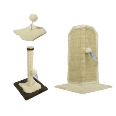 Imagem de Arranhador Gato Proteção Canto de Sofás Base Externo Brinquedo Bolinha