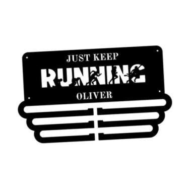 Imagem de Generic Cabide para exibição de medalhas, porta-medalhas, organizador de fitas de premiação de corrida de ferro, suporte para exibição de medalhas esportivas, 40cm X 23.74cm