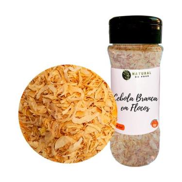 Imagem de Cebola Branca Em Flocos  Sabor Intenso Qualidade Superior Pote com Dos