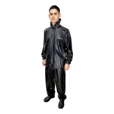 Imagem de Conjunto Capa de Chuva Motoqueiro Tamanho P PVC 0,28mm Pop Gola Mascul