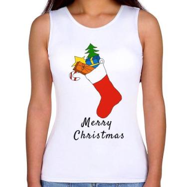 Imagem de Regata Feminina Socket Merry Christmas - Foca na Moda, Branco, GG