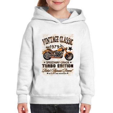 Imagem de Moletom Infantil Vintage Classic Moto - Foca na Moda, Branco, 8