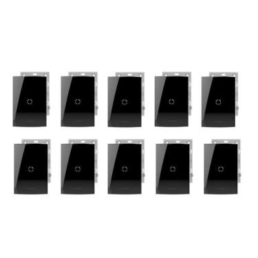 Imagem de KIT 10 Placa 4x2 Cega Black Piano Alumbra Inova Pro Class