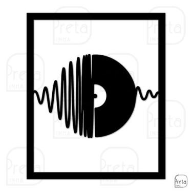 Imagem de Quadro de Parede Decoração Musica Disco de Vinil 60x50cm - Linha Preta