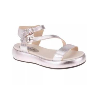 Imagem de Sandália Feminina Anabela Prata Sola PVC Piccadilly-Feminino