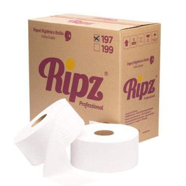 Imagem de Higiênico Rolão RIPZ Folha Dupla 200m com 8 Rolos