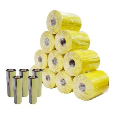 Imagem de Kit 10 Rolos Etiqueta Gondola Amarela 10cm X 3cm + 5 Ribbons - All Goo