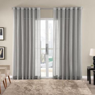 Imagem de Cortina Gaze de Linho 3,00m x 2,70m Sem Forro Para JanelaQuartoeSala -