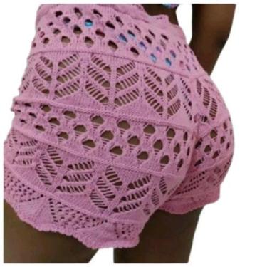 Imagem de Shorts Saida de Praia em Tricot - propria, Rosa