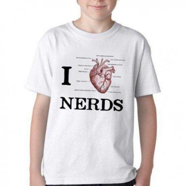 Imagem de Camiseta Infantil ou adulto I love nerds heart coração Blusa Criança t