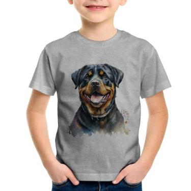 Imagem de Camiseta Infantil Cachorro Rottweiler - Foca na Moda, Cinza, 4