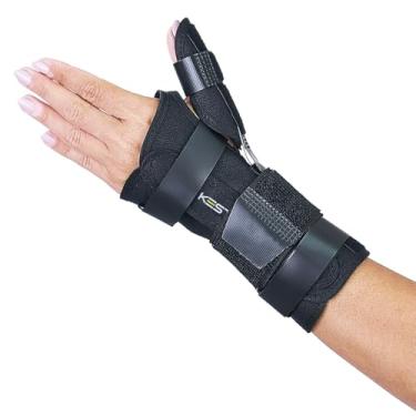 Imagem de Kestal Munhequeira Tala Curta para Punho e Polegar Unilateral, protetor de punho, órtese Preto, Esquerda, PP