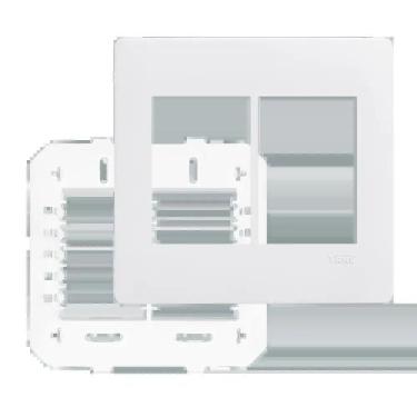 Imagem de Placa 4x2 c/ Suporte 6 Modulos Habitat Branco Fame 3643