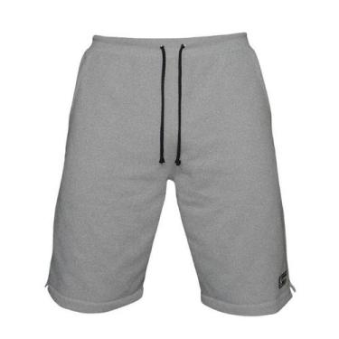 Imagem de Bermuda Moletom Masculina com 3 Bolsos Fenda Lateral Short Básico Casu