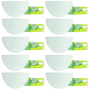 Imagem de Kit 10 Arandelas Taschibra Jurerê Vidro Meia Lua E27 Bivolt