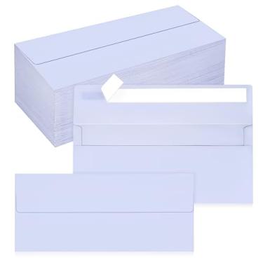 Imagem de Pacote com 200 envelopes empresariais nº 10, envelopes de lavanda padrão autoselados para envio comercial seguro e jurídico, escritório, cheques, cartas, faturas, 10 x 23 cm