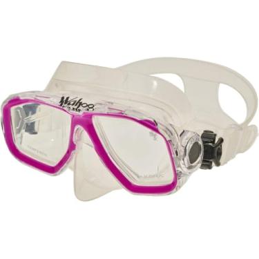 Imagem de AKONA Wahoo Jr. Máscara de snorkel com saia de silicone e vidro temperado para todos os usos de esportes aquáticos, Magenta