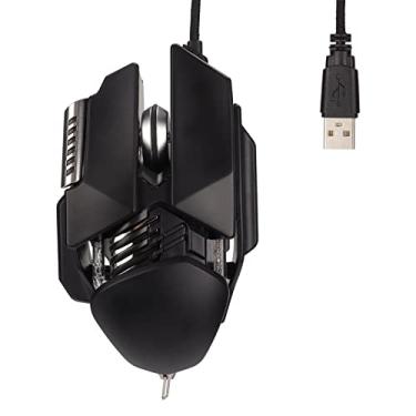 Imagem de Mouse para Jogos RGB, Mouse óptico Com Fio de 12800 DPI Com Botões 6D Programáveis, Fio Longo de 180 Mm, Mouse Ergonômico de Ajuste Retrátil para Laptop PC, Estilo Metal
