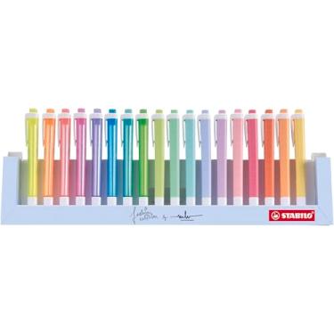 Imagem de STABILO Marca-texto swing cool – Mesa com 18 – Cores sortidas 8 neon e 10 pastel